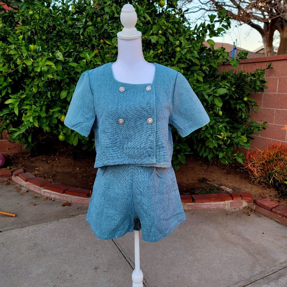 NEW green short/top coord set